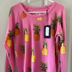Women’s Chaser sweatshirt medium, pink pineapple
